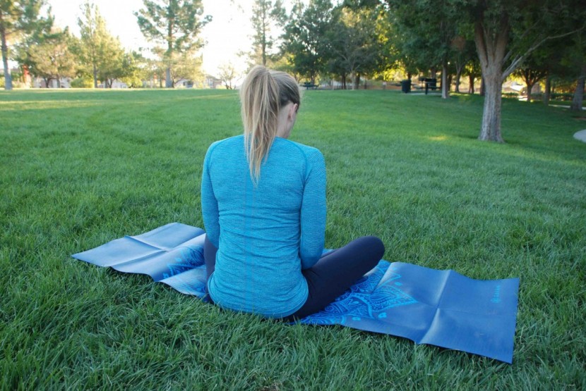 gaiam foldable - this is a great mat for doing yoga in the park or for taking with...