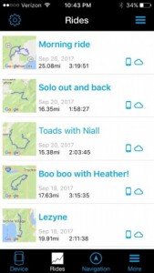 lezyne micro color - rides displayed on the lezyne ally v2 app. from here they are backed...