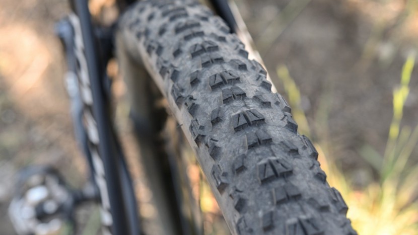 we aren't in love with the narrow, slidey 2.25-inch maxxis ardent...