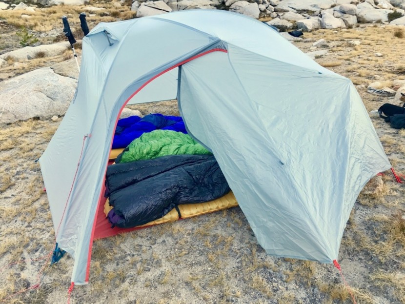 backpacking tent - the quarter dome 3 in fast fly mode.