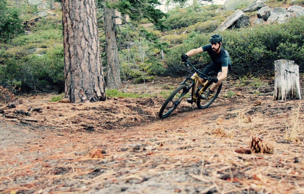 enduro mountain bike - sluggish when slow, the nomad's handling livens up at speed.