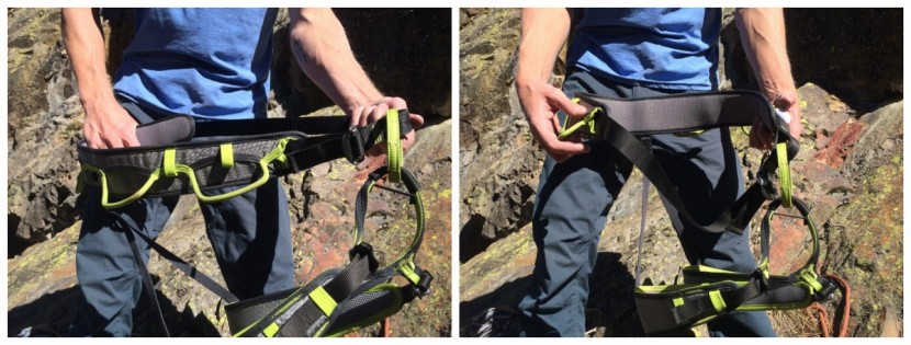 edelrid zack - the waist belt on the zack slid all the way to one side, and then...
