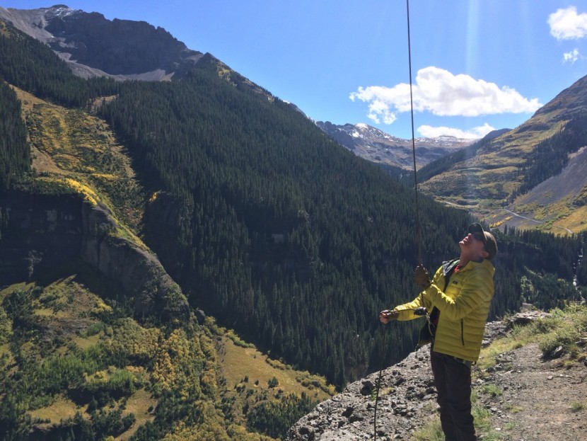 edelrid zack - not lacking for views! here we're testing comfort while belaying.