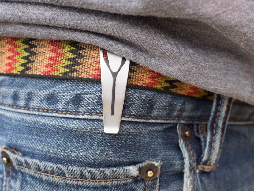 spire stone - the spire clipped in the manufacturer recommended belt location.