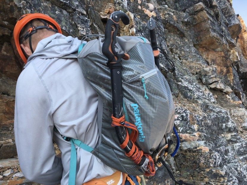 patagonia lightweight black hole cinch 20l - the twin daisy chains on this pack let us configure it for carrying...
