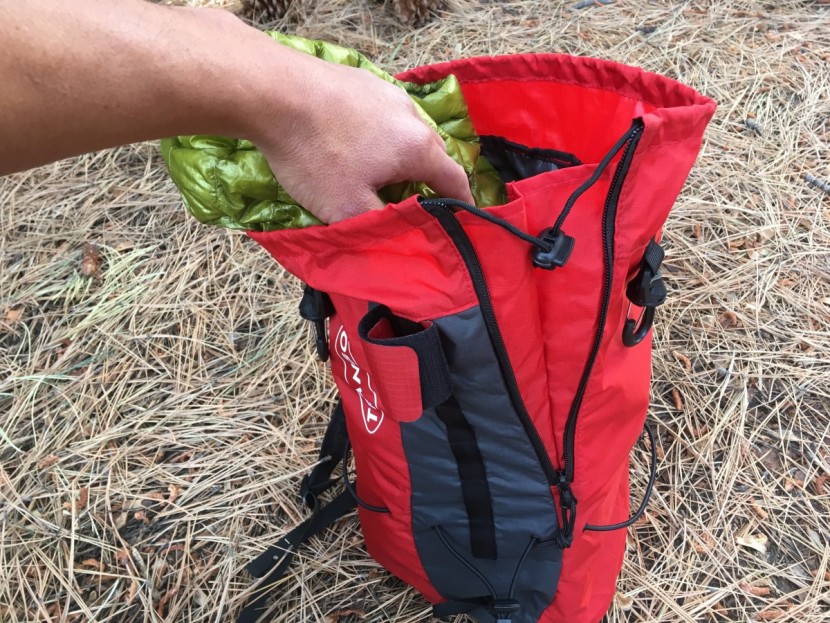 trango ration - the expansion sleeve makes digging through this pack much easier.