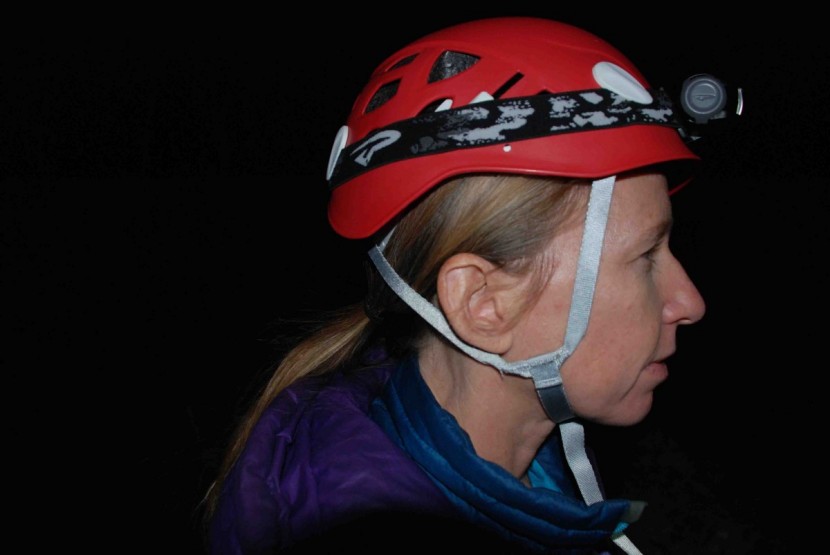 petzl elia for women - the headlamp strap covers the adjustment tabs, which is a little...