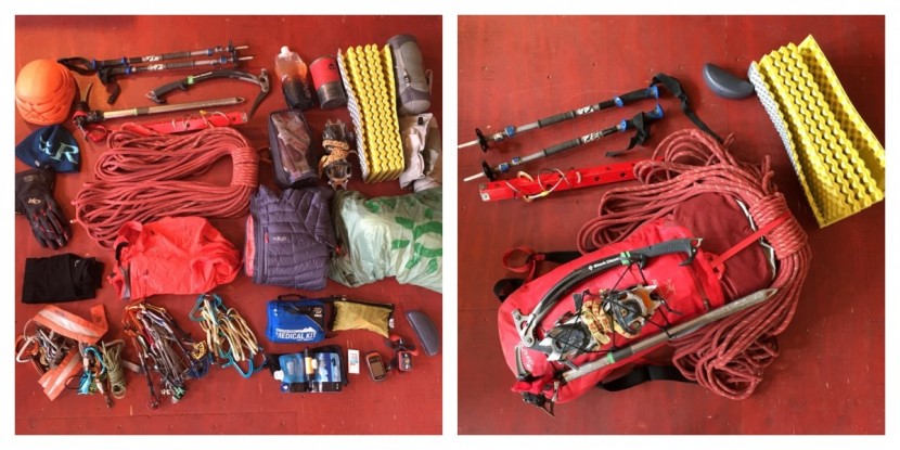 arc'teryx alpha fl 45 - the alpha 45 couldn't easily fit our standard 2-3 day climbing kit...