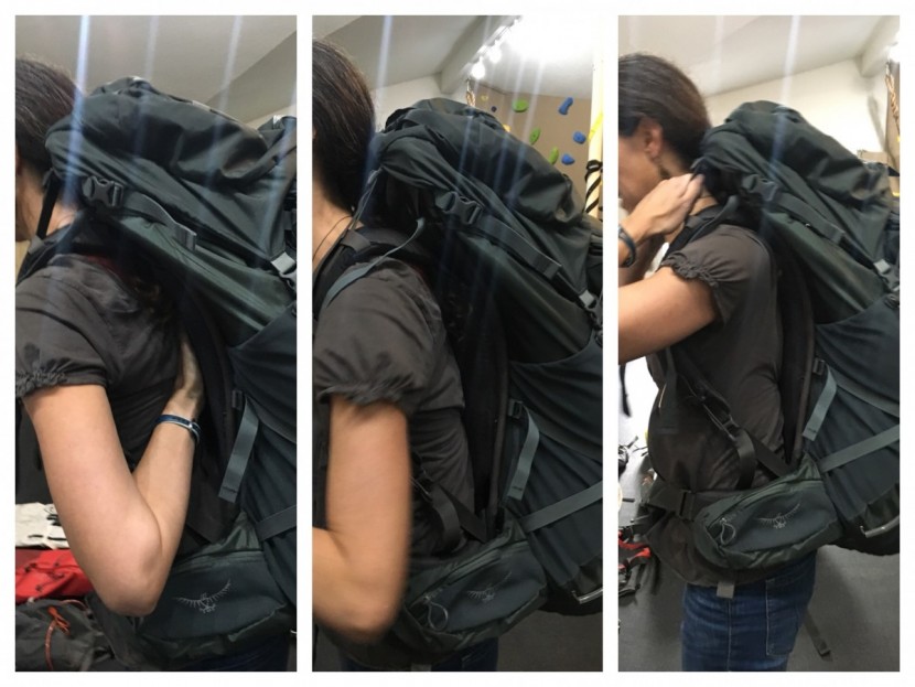 osprey xenith 105 - these images give an idea of how close the frame above the shoulder...