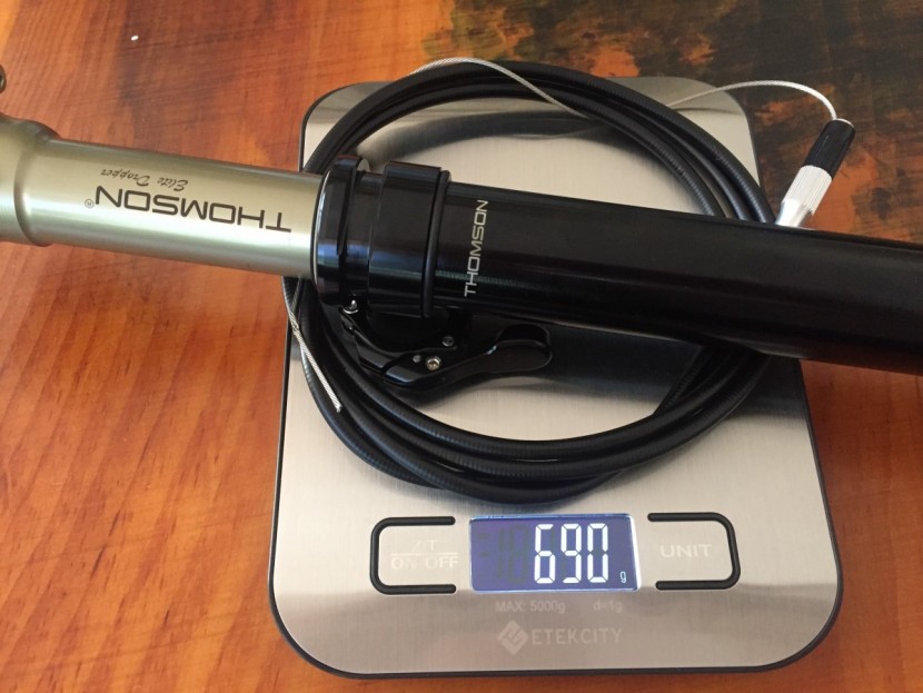 thomson elite covert - the weight of a dropper post is equal to the sum of its parts. in...