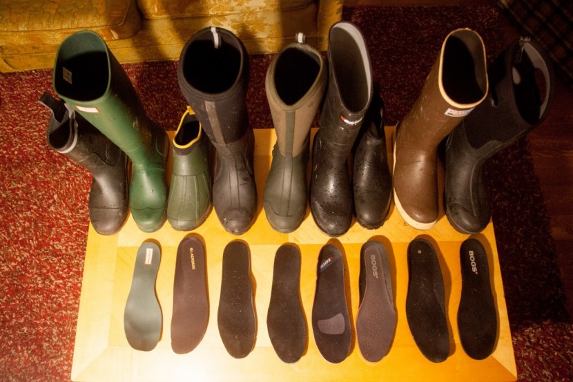 rain boots men - the amount and quality of insole in each boot makes a huge difference.