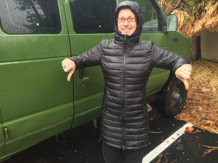 patagonia hooded fiona parka - a great jacket for cool fall days, but we didn't stay warm or dry...