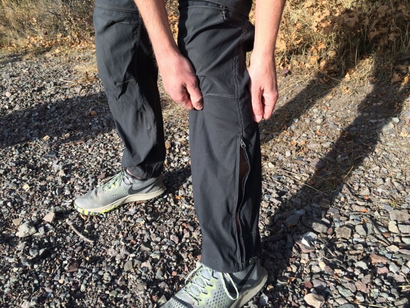kuhl renegade cargo convertible - while this vertical zipper and button at the ankle makes it easier...