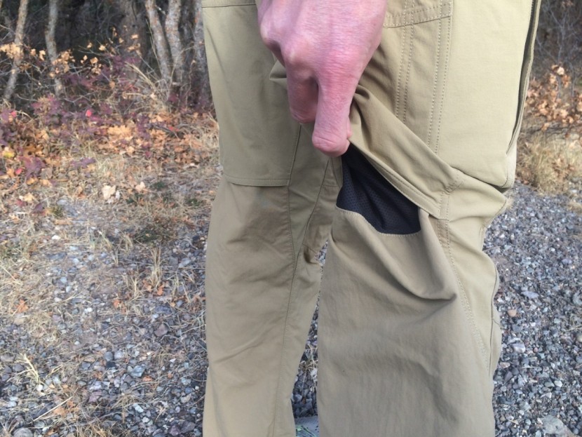 rei co-op screeline - these large mesh vents on the back of the knees of the screeline...