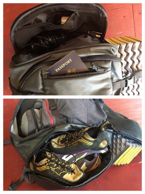 timbuk2 wander - many useful pockets on the wander. the top is good for quick access...