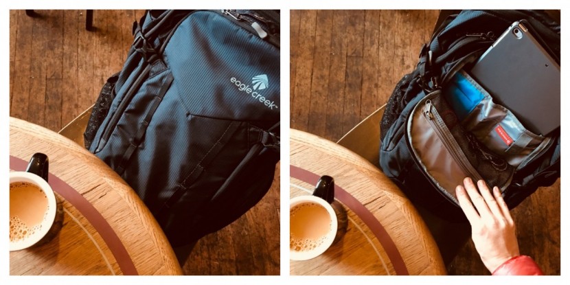 eagle creek universal traveler rfid - our tablet fit in the electronics sleeve or in this front pocket...