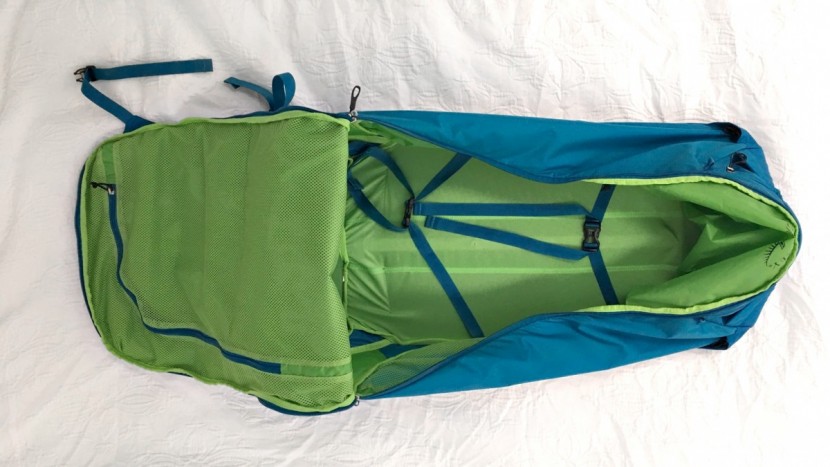 osprey ozone 28" - a view of the main compartment - ready to pack!