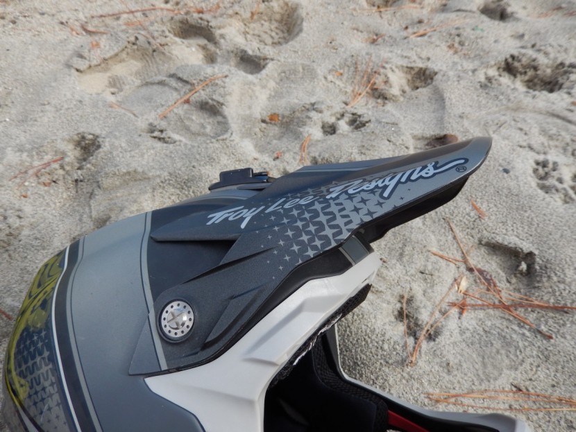 troy lee designs d3 carbon mips - the visor of the troy lee designs helmet.