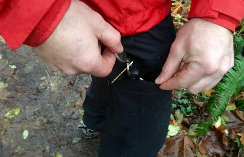 rei co-op rain pants - these pants featured one pocket. it is a small zippered pocket (we...