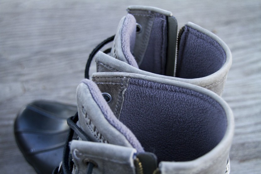 sperry saltwater duck boot - a closer look at the micro-fleece lining of the cozy saltwater duck...