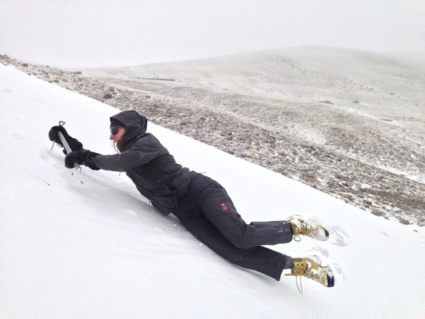 the north face apex flex gtx for women - to practice self-arrest techniques, we cinched the bottom of the...