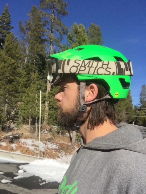 the stoker's movable visor gives goggles a nice perch.