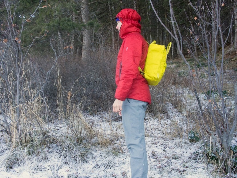fjallraven kanken classic 16l - this is a small pack. shown here on the back of our 5'10" lead tester.