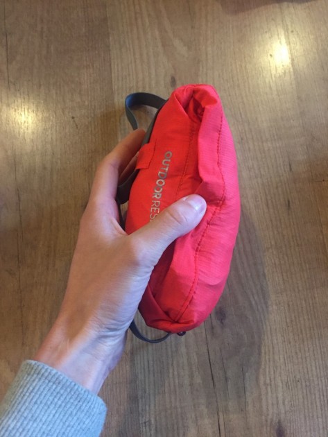 outdoor research tantrum for women - the jacket's packed size