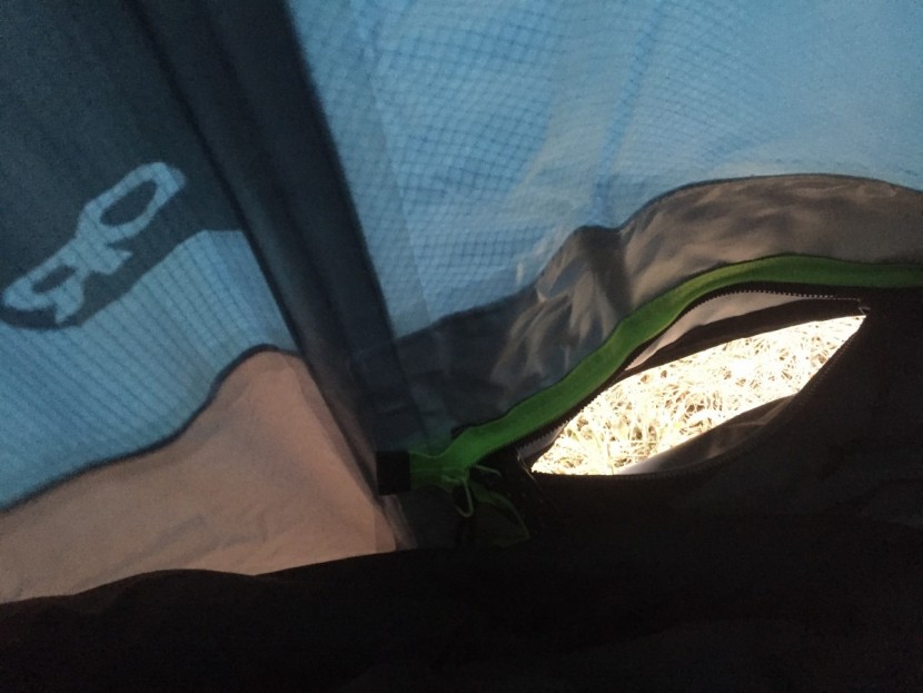 bivy sack - the large protective lip guarding the zipper allows for ventilation...