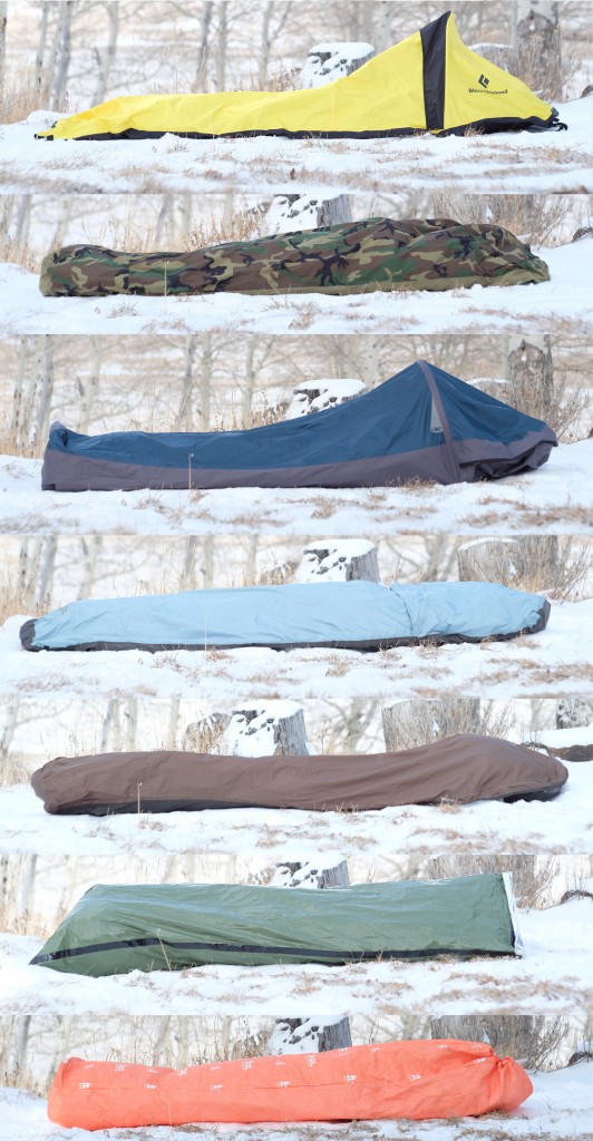 bivy sack - a sample of the many bivy sacks we've brought with us into the...