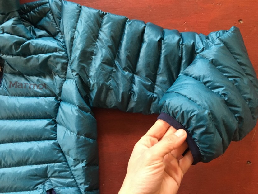 marmot quasar nova hoody for women - comfortable cuffs, but they wet out quickly if water dripped on them.