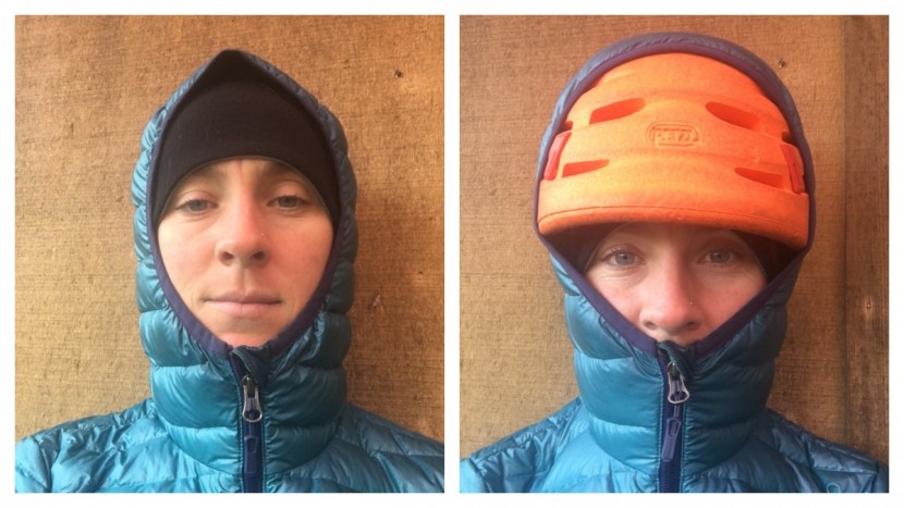 marmot quasar nova hoody for women - simple and functional hood design, with or without a helmet.