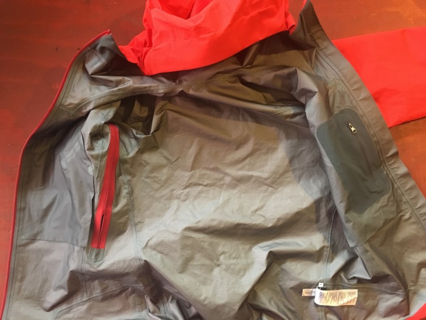 hardshell jacket womens - the inside of a gore-tex jacket.