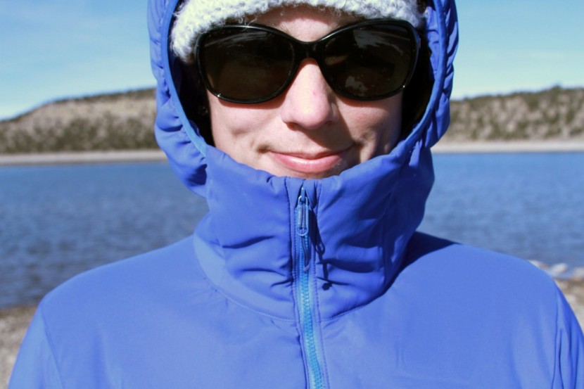 the hood is comfortable and cinches around the top of the head when...