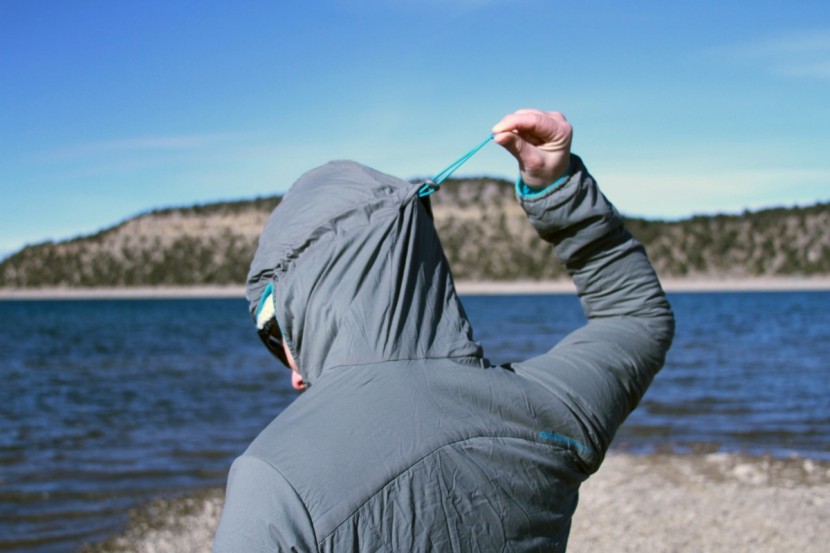 outdoor research ascendant hoody for women - a look at the cinch cord.