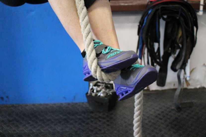 inov-8 fastlift 325 - rope climbs in a lifting shoe! we loved how protected our feet felt...