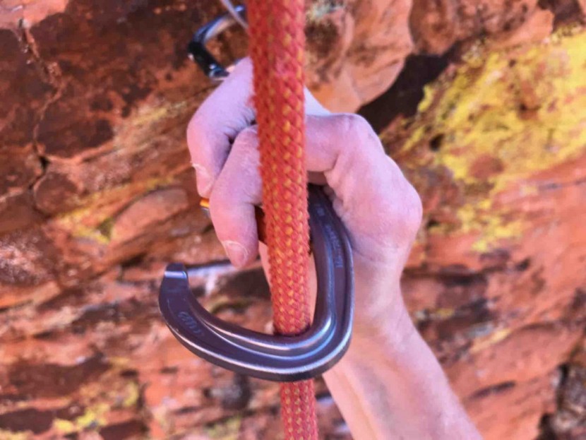 quickdraw - the petzl djinn axess has a wide 27mm opening and a notch-free...