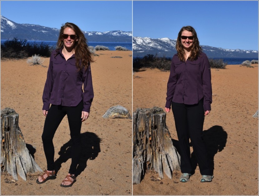 columbia silver ridge lite long sleeve for women - a size s on two different 5'4" women.