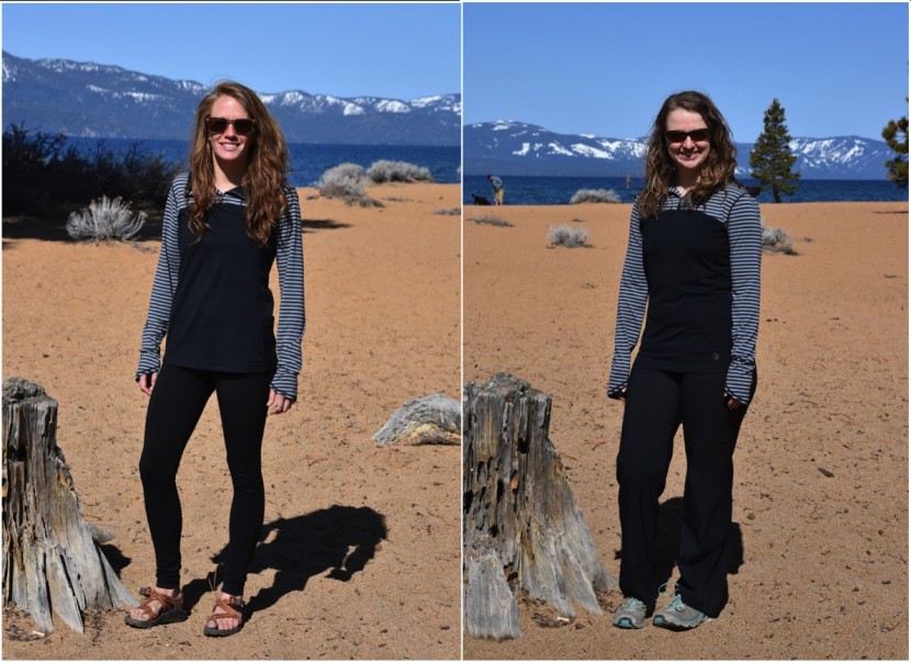 mountain hardwear butterlicious hoodie - two of our 5'4" gear testers sporting a size s