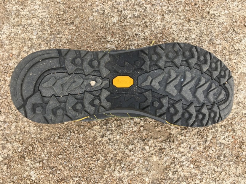 asolo nucleon gv - the capable vibram megagrip sole is a solid performer on dry rock.