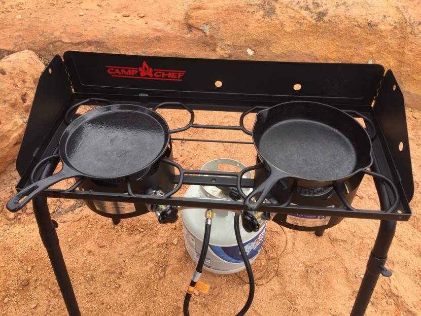 camp chef explorer 2-burner - the open, airy design of the explorer shows why it's easy to keep...