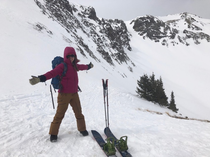 patagonia hyper puff hoody for women - enjoying the hyper puff while on a backcountry splitboarding tour in...