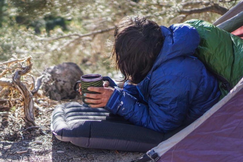 exped downmat 9 - this pad has an r-value of 8, keeping the cold ground from sapping...