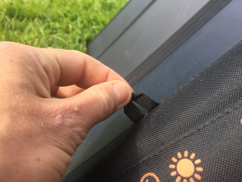 sokoo 22w 5v - this small tab is meant to attach a carabiner to for hanging. we...