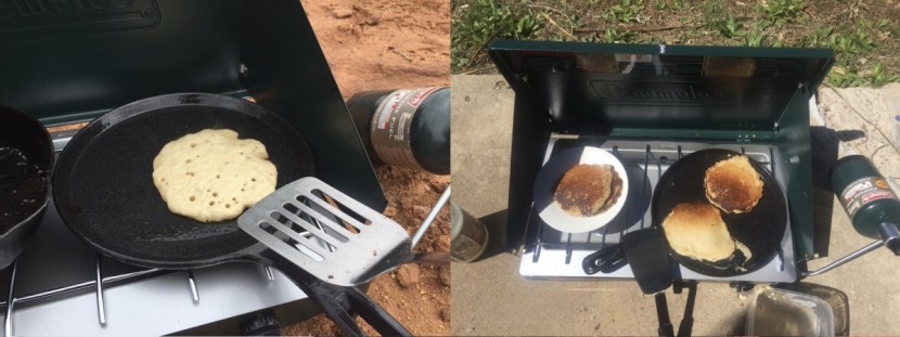 coleman classic - when cooking one pancake in the center of our skillet, everything...