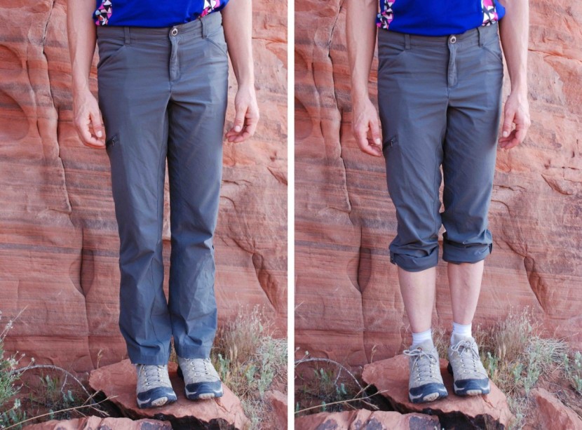 patagonia quandary for women - you can roll up the bottom of these pants and secure them at a crop...