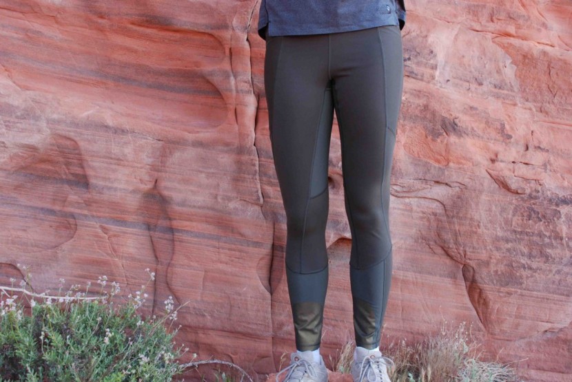 rei co-op screeline tights - these tights have a bit of a reptilian appearance in the olive green...