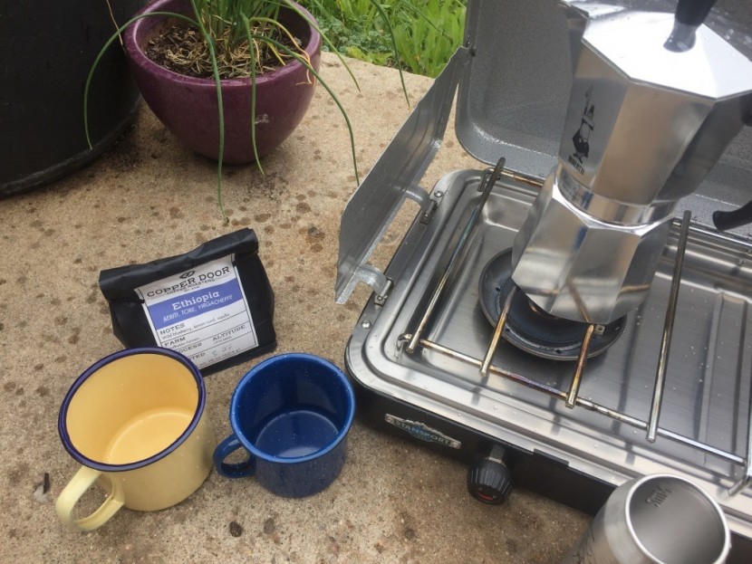 bialetti moka express - while this obviously isn't a small device, it's durable and light...