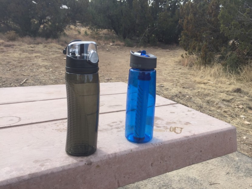 thermos intak 24 - the intak and the lifestraw go side-by-side for a size comparison.