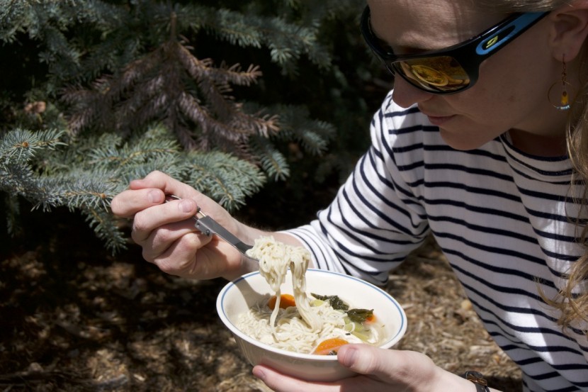 toaks titanium folding - the hollow handle makes for a strange grip when eating.